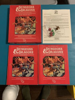 Vintage 1983 Dungeons & Dragons Basic Rules Set 1 1011 Tsr Rpg