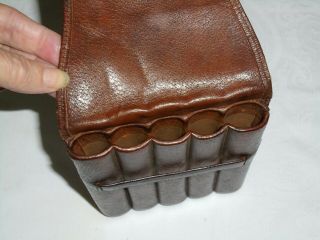 Quality Vintage Large Brown Leather Cigar Case/Wallet/Holder London Maker 3
