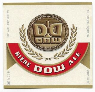 Dow Beer Label.  Quebec - Canada