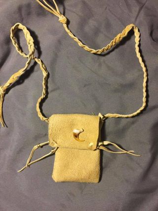 Native American Medicine Bag Bobcat Claw Cherokee Leather Possibles Pow Wow