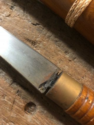 Vintage Old Burmese Burma DHA Sword w/ Scabbard 20” Long Blade 3