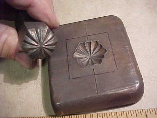 From Estate - Heavy Steel Jewelry Making Block And Stamp - Rosette Sw Style Design