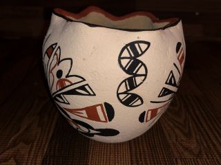 Vintage Jemez Pueblo Pottery Bowl Pot Signed P Waquie Native American