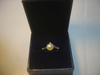 Vintage Stunning - Solid Silver Unusual Ring Fabulous Pearl Siz M Quality