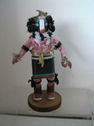 Vintage 1970s Hopi Carved 10 " Kachina Shamen Dancer Warrior Doll Signed