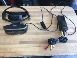 Vintage Sony Plm - 50 Glasstron Personal Lcd Monitor Glasses.
