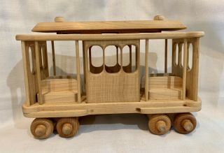 Berkley’s Wooden Toy Factory Trolley Street Cable Car Spirit Lake Idaho Wood
