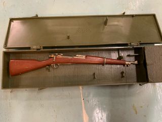 Vintage Marx Toy Springfield Rifle Gun Historic Miniature Gun With Case.