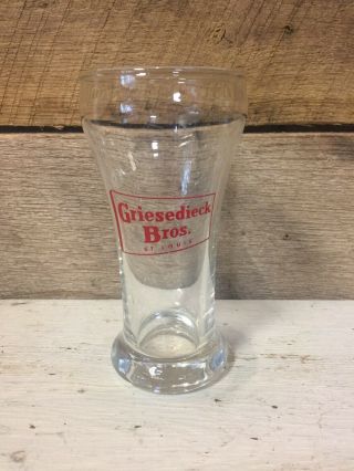 Vintage Griesedieck Bros.  St Louis Beer Glass 5 1/2 “ Tall