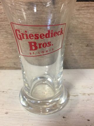 Vintage Griesedieck Bros.  St Louis Beer Glass 5 1/2 “ Tall 2