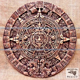 Aztec Solar Sun Stone Calendar Plaque Mayan Maya Sculpture Aztlan Mexico Art
