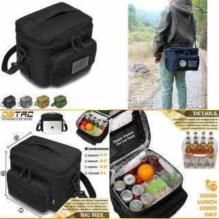 Dbtac Tactical Lunch Bag,  Large Insulated Box For Men Women Adult Black