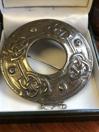 Vintage Ola Gorie Rare Sterling Silver Hallmarked Omg Scottish Celtic Brooch Pin