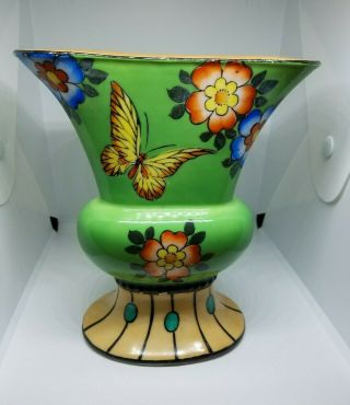 Sakuraware,  Hand Painted Art Deco Style Vase,  Made In Japan