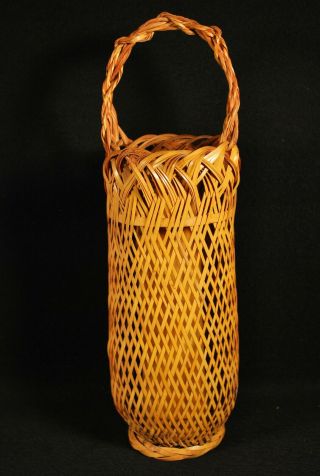 Japanese Ikebana Woven Bamboo Basket / Flower Arranging Vase