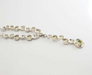 Modernist vintage sterling silver and green gemstone necklace by Hagit Gorali 3