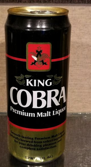 16 Ounce King Cobra Malt Liquor Stay Tab Beer Can 16 Ounce Oz Bottom Open