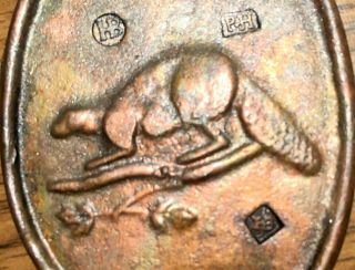 1778 Hudson Bay Fur Trade Trinket Medal Beaver on Branch Bronze/Brass Finish 2