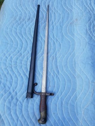 Wwii French 1878 M1874 Gras Rifle Bayonet With Matching Numbers