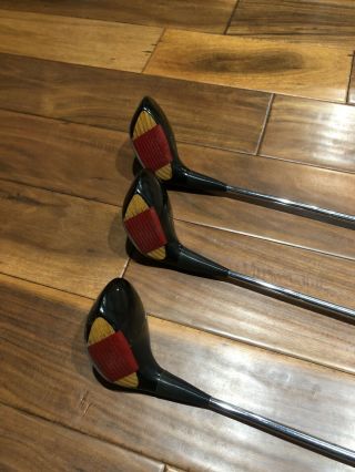 Set Of 3 Vintage Ping Eye 2 Laminated 1,  3 & 5 Woods Zz - Lite Steel Shaft
