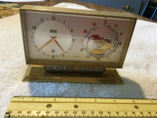 Vintage Imhof 15 Jewel Mechanical World Desk Clock