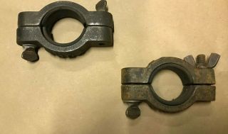 2 Vintage York Barbell Olympic Thumbscrew Weight Collars 2