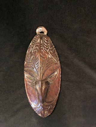 Vintage Papua Guinea Sepik Bird Man Wood Carved Souvenir Mask