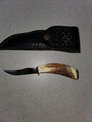 Case Xx Usa 523 - 3 1/4 Sss Stag Pheasant Knife W/ Sheath