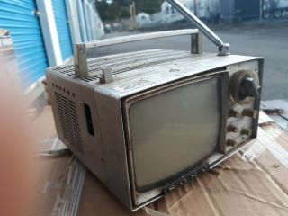 Vintage Television Set Rca Sony 5 - 303w Small Portable 50 