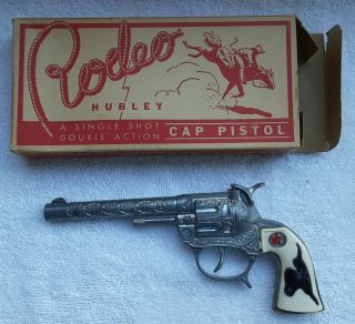 Vintage Toy Hubley Rodeo Cap Pistol Engraving Finish