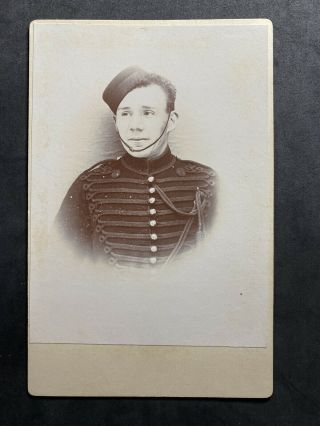 Victorian Photo: Cabinet Card: Military Young Gentleman Uniform