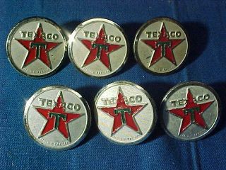 6 Orig Vintage Texaco Gas Station Attendants Metal Uniform Buttons W Logo 2