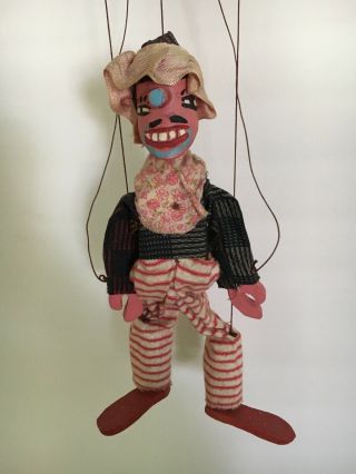 Vintage Marionette String Puppet And Wood Trapeze Man