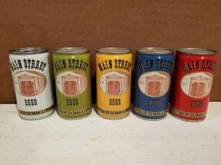Vintage Set Of Five (5) Main Street Beer Cans Steel Cans - Pittsburgh Brewing