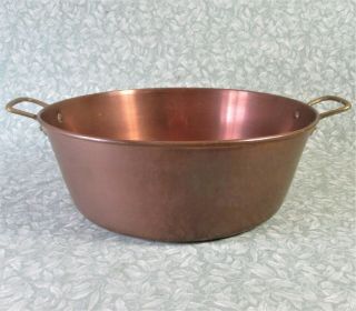 Vintage French Quality 1.  6 Kg / 37cm Copper Jam Pan Cook Pot Bowl Planter