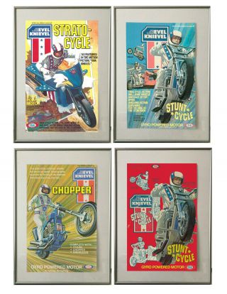 4 Evel Knievel Stunt Cycle Poster Prints,  11 " X 17 " Premium Stock