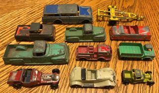 11 Vintage Tootsie & Midgetoy Metal Cars 1940 
