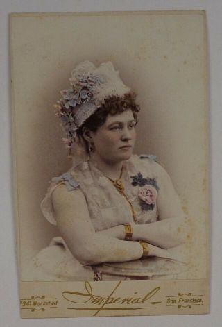 Hand Tinted Cabinet Circa 1890 Lady By Imperial Of San Francisco California