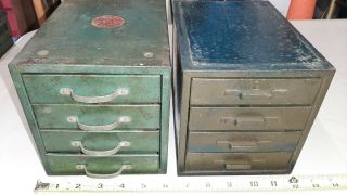 (2) Vintage Wards Master Quality Metal Organizer Box - 4 Drawers