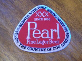 Large Vintage Pearl Fine Lager Beer Patch 6 X 5 1/2 (put On) Jacket