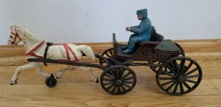 Hubley Kenton Vintage Cast Iron Horse Drawn Pd Police Department Chief W Trunk