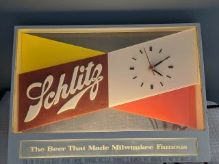 Vintage 1955 Schlitz Beer Cash Register Clock Bar Light Sign Display