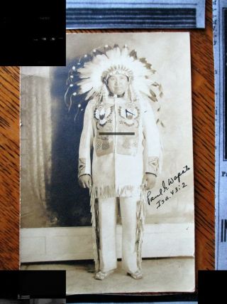 Signed 6 X 4 Photo Paul G.  Wapato full - blooded Wenatchee indian evangelist 2