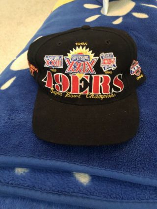 Vintage 49ers Snapback 5 Bowl Champions Hat 80 - 90s San Francisco Annco