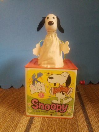 Vintage Mattel Toy Snoopy/peanuts Jack In The Box (1966) ☆ Great ☆