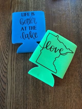 Beverage Can Koozies Set Of 2 Better At The Lake & Love Minnesota