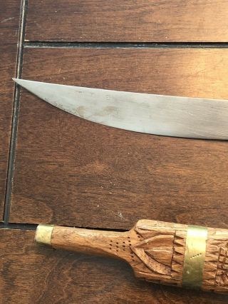 Vintage Hand Carved Wooden Sword Thailand Wall Hanger Weapon Thai Handmade Art 3