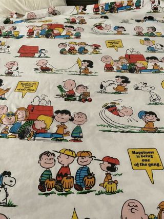 Peanuts Twin Size Flat Sheets 2 Vintage Happiness Gang 1971 Jp Stephens Muslin