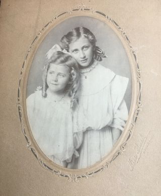 Ca.  1905 - 1910 Aurora,  Indiana Portrait Of Pretty Girls Alma & Freida Stoll Photo