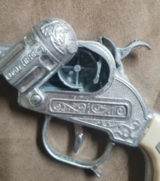 Vintage Metal Hubley Cap Gun Pistol Six Shooter Cowboy Western Kids Toy 2